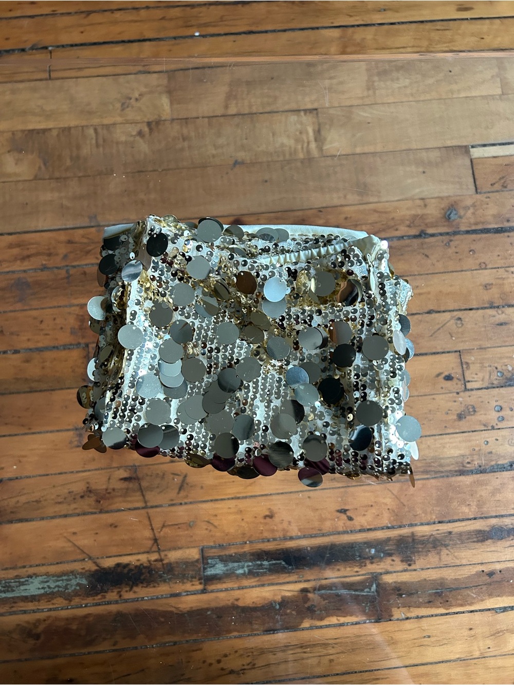 Gold Sequin Mini Skirt - Women's Party Skirt - Picture 7 of 7